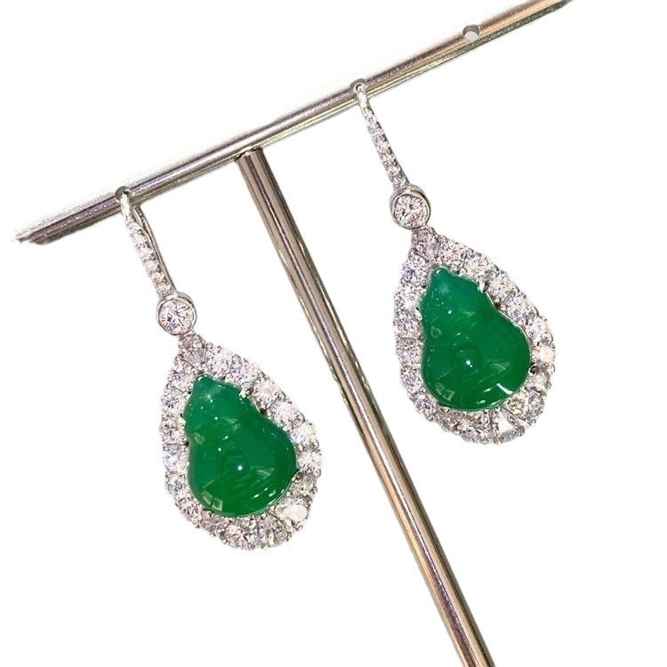 Sier Plated Diamond Luxury Elegance Retro Chinese Earrings