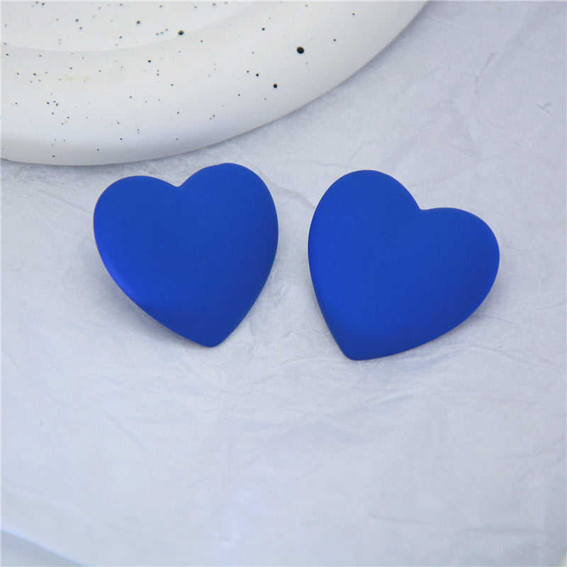 Acrylic Candy Color Sier Needle Love Stud Earrings