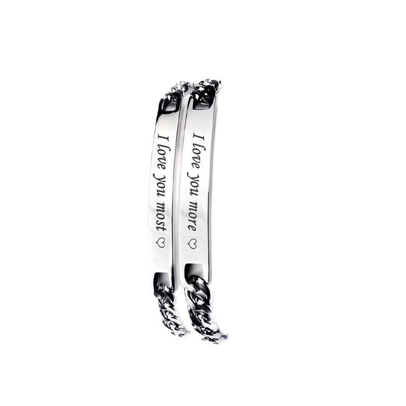 Stainless Steel Titanium Couple Wrist Chain Rings
