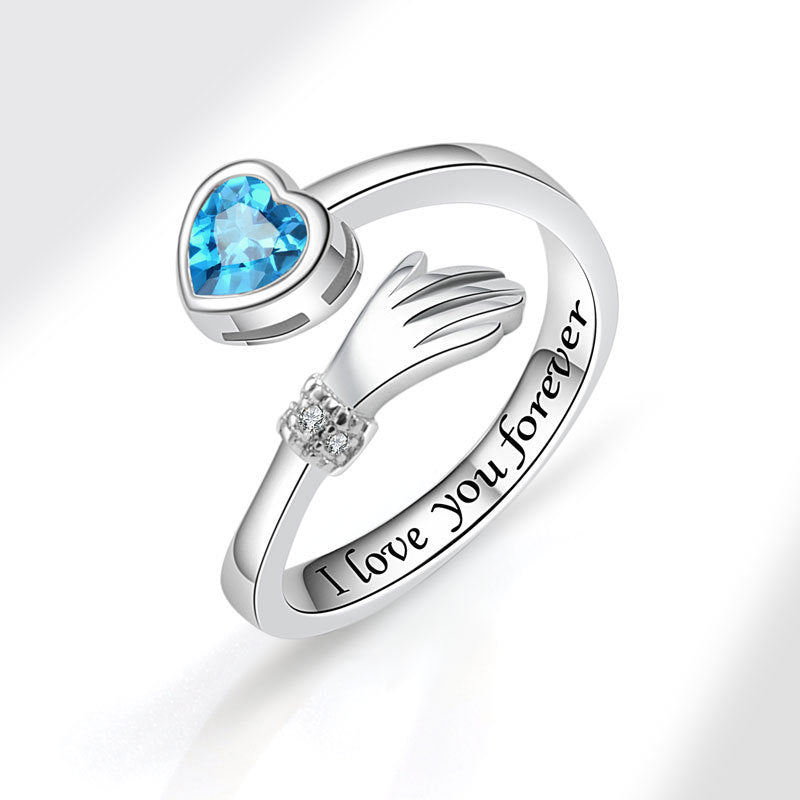 Hug Female Love Opening Adjustable Warm Heart Ring