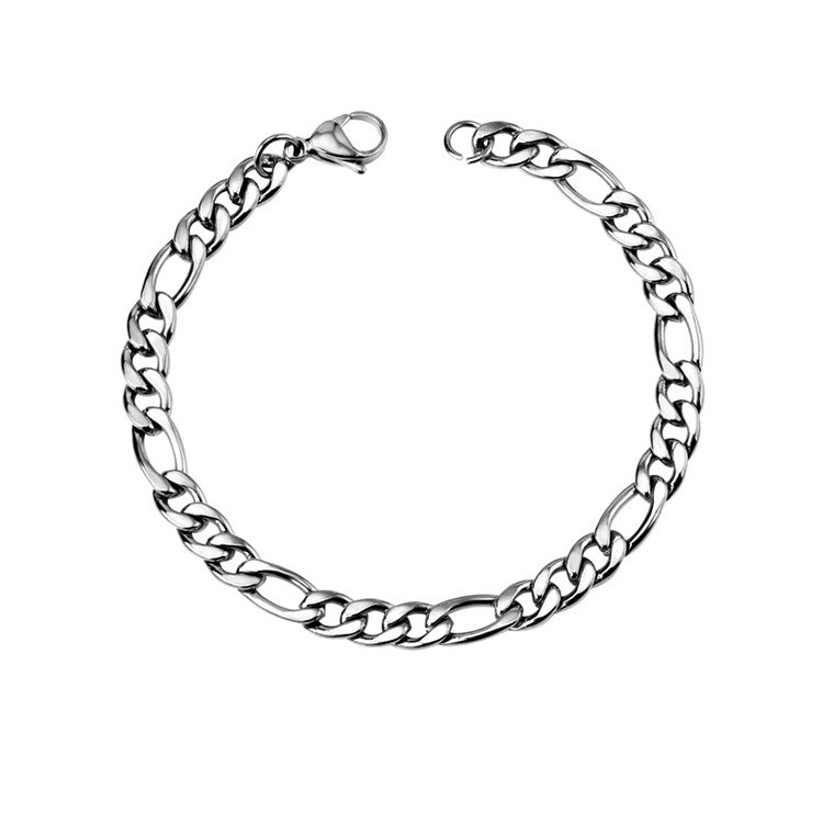 Men's Hip Hop Titanium Steel Stainless Figaro Simple Personality Fashion Trend Bracelet