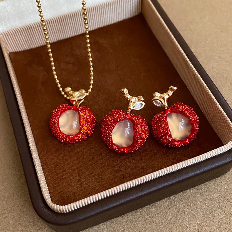 Zircon Geometric Fruit Fashion Sweater Chain Light Luxury Pendants