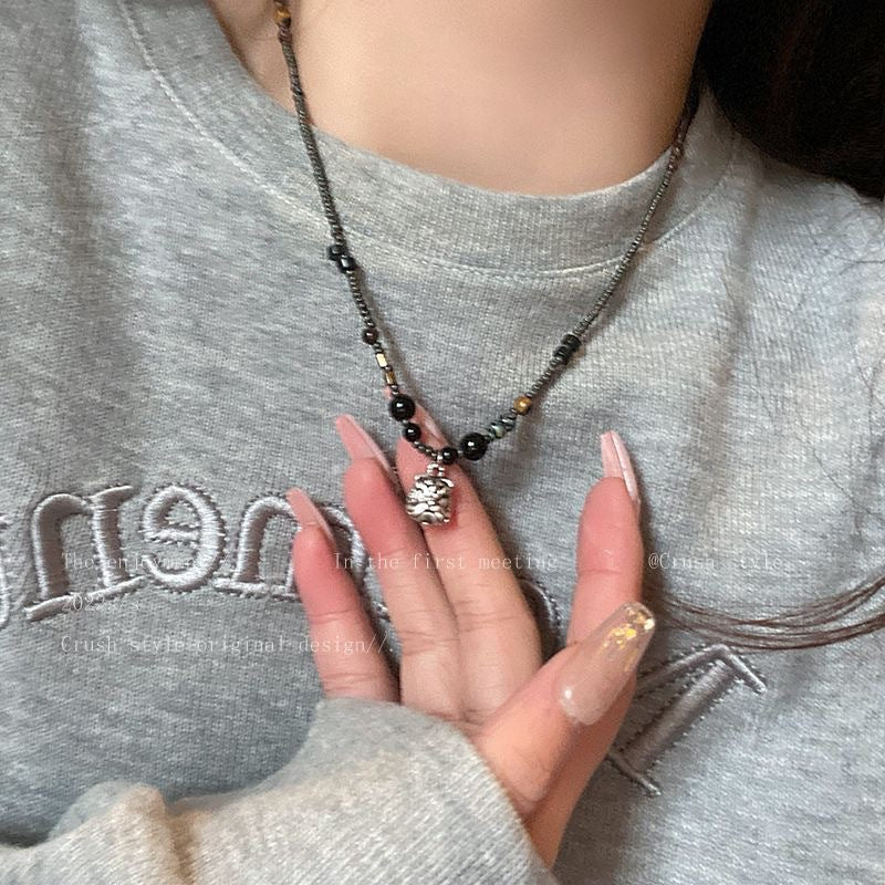 Style National Fashion Beaded Female Retro Easy Matching Clavicle Chain Necklace
