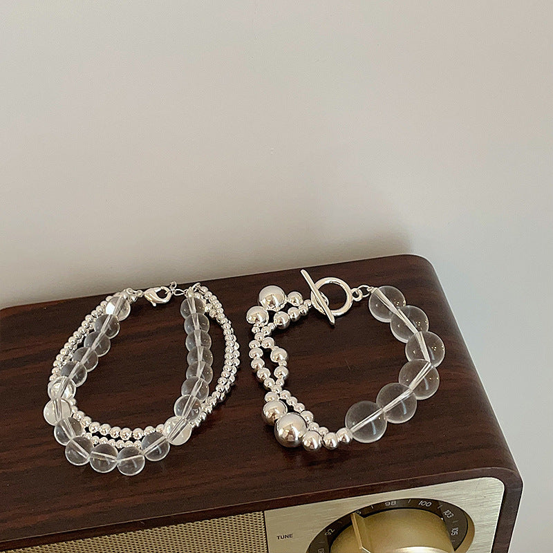 Women's Beaded Splicing Metal Ball Unique Design Sense Personalized Bracelets