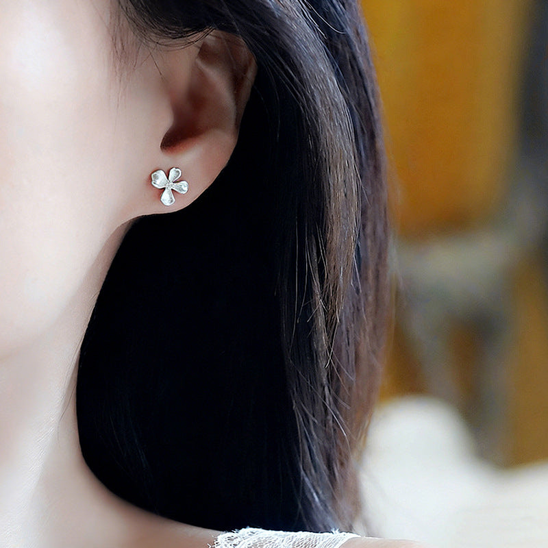 Women's Sterling Sier Sweet Gardenia For Fresh Stylish Stud Earrings