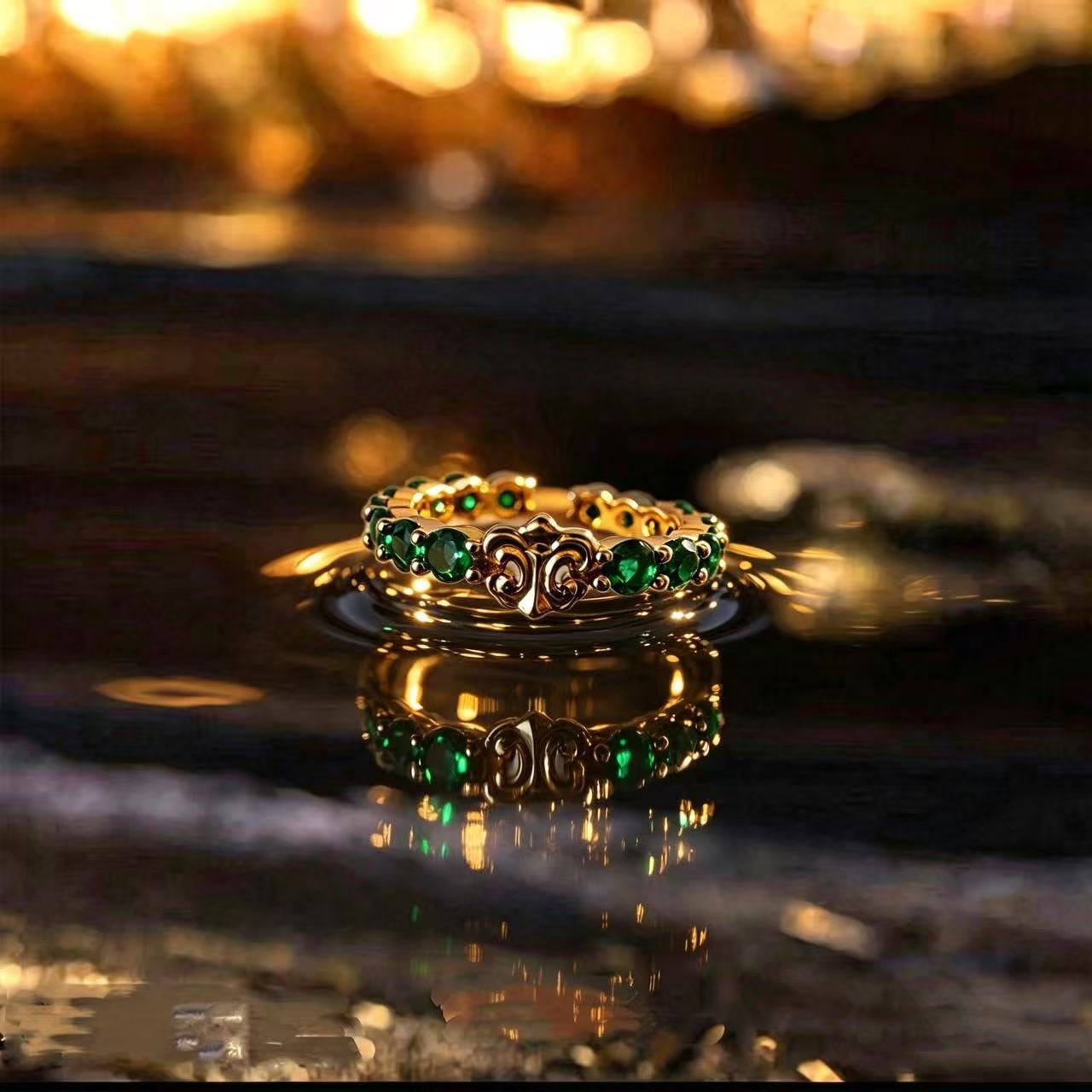 Flower-de-luce Open Temperament Entry Lux High-grade Design Rings