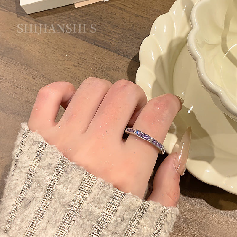 Women's Fairy Fog Glucose Sweet Cool Fresh Fruit Diamond Cube Ring