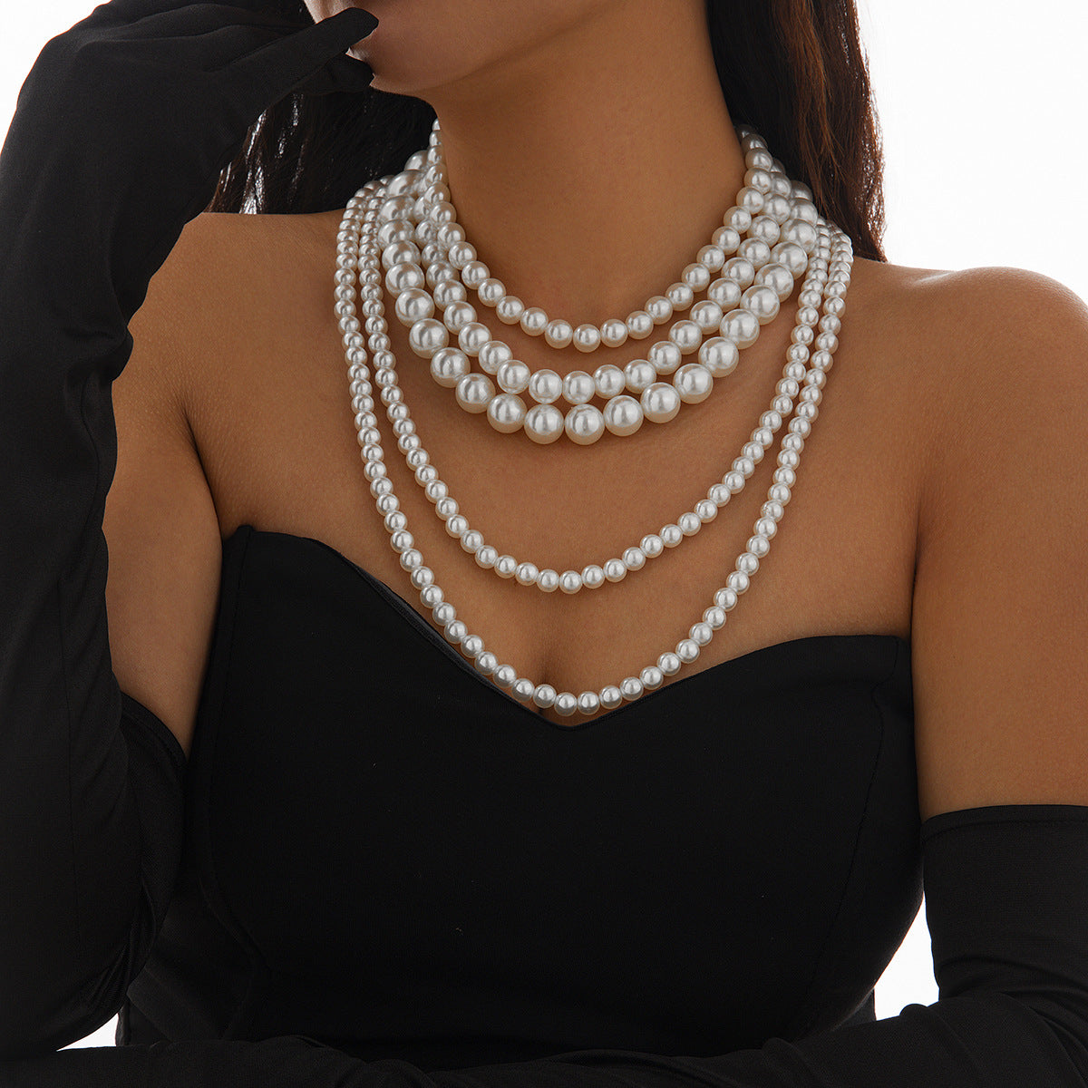 Women's Pearl Elegant Baroque Size Beaded French Collar