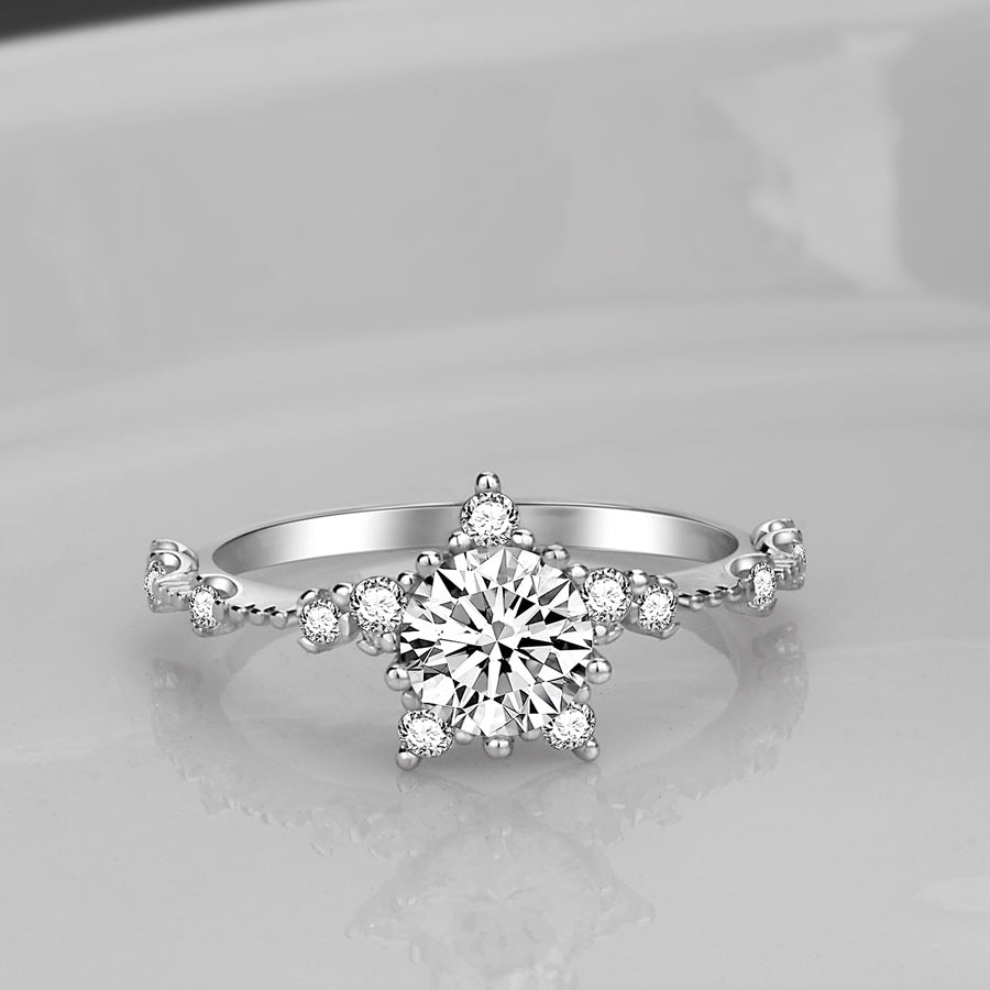 Women's Karat Little Star Artificial Diamond Bright Ring