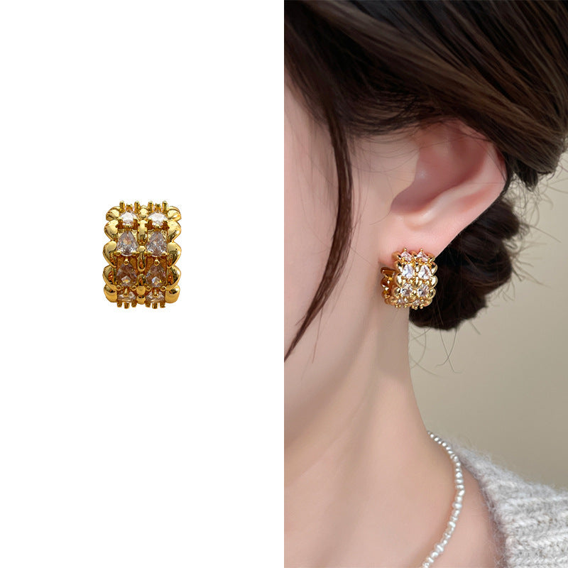 Retro High-grade Fashionable Versatile Elegant Trendy Stud Earrings