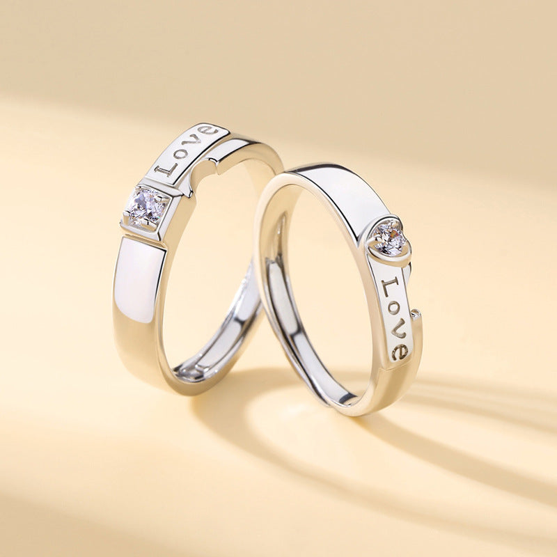 Gold Couple Female Trend Open-end Personality Rings