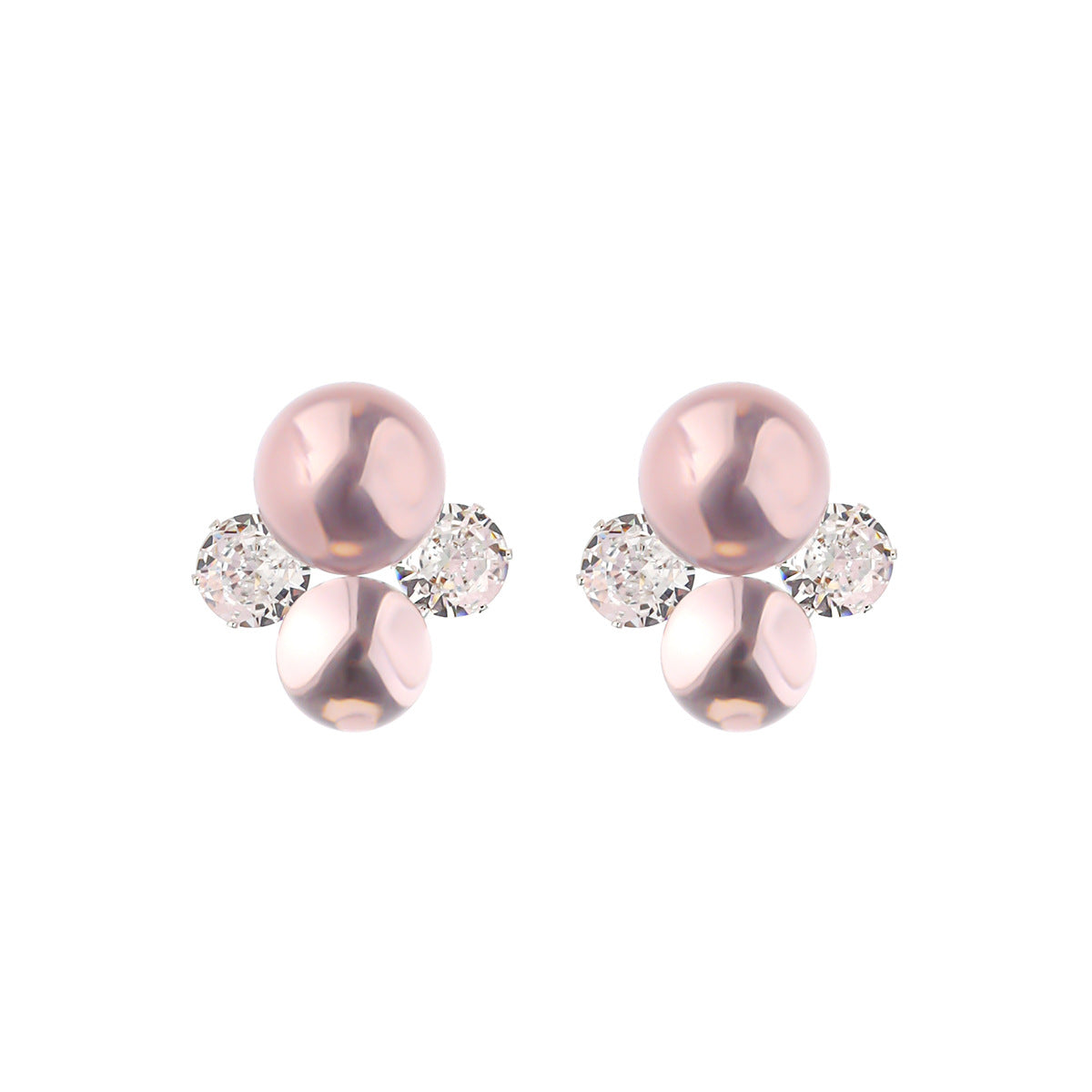 Transparent Bubble Zircon French Super Flash Niche Temperament Stud Earrings