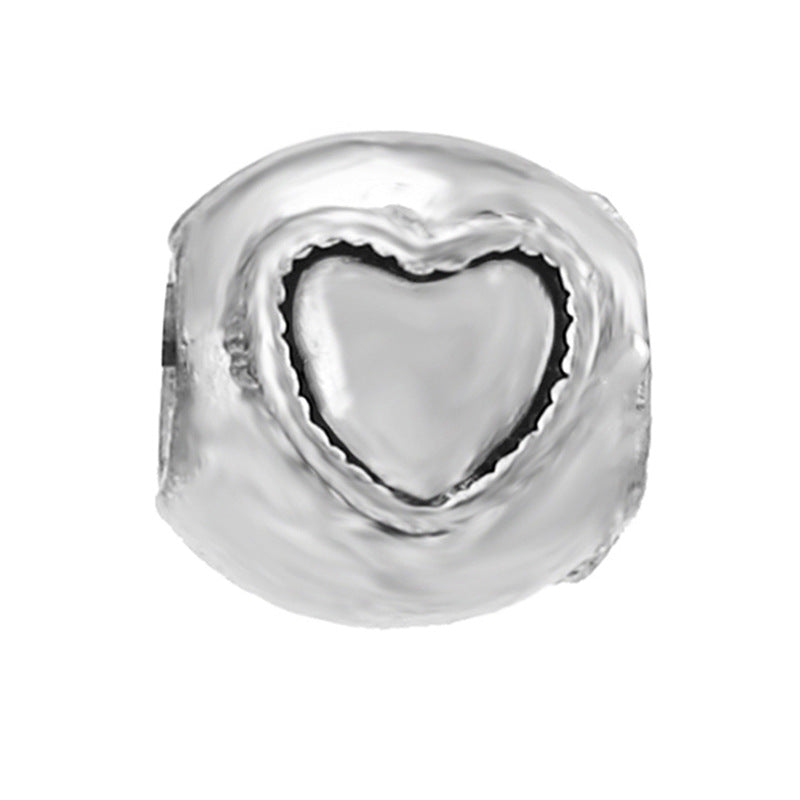 Alloy Large Hole Beads Hollowed Heart Shape Jewelry Accessories