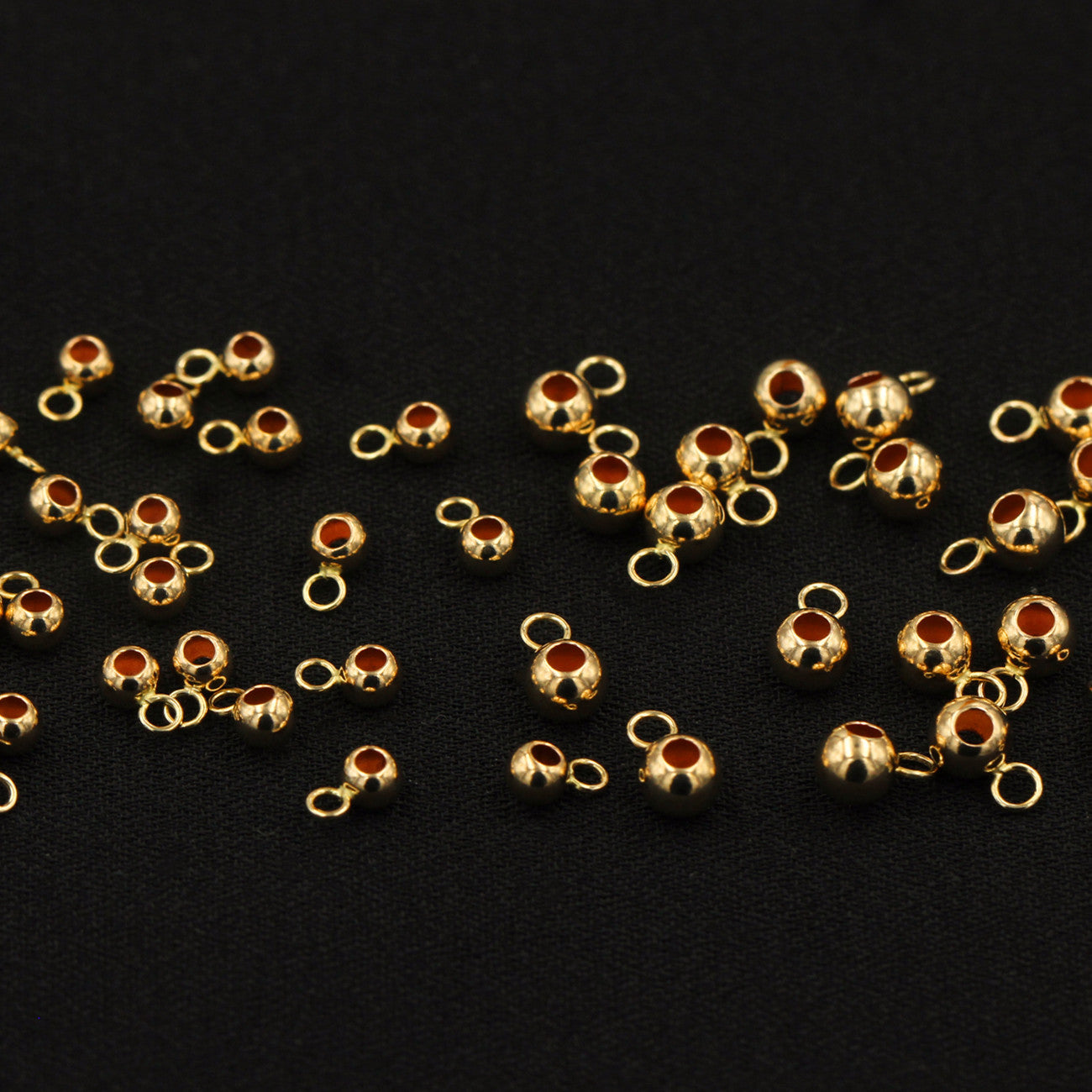 Adjustable Beads Silicone Removable Golden Balls With Rings