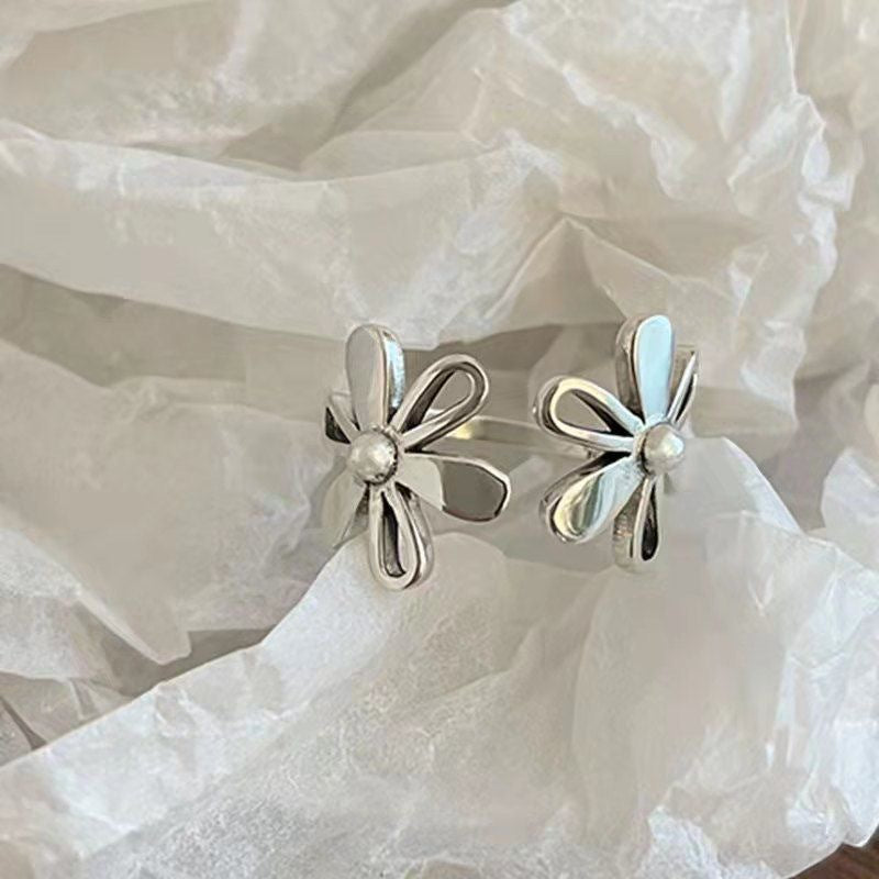 Flower Style Open Female Fashion Personalized Index Finger Trendy Rings