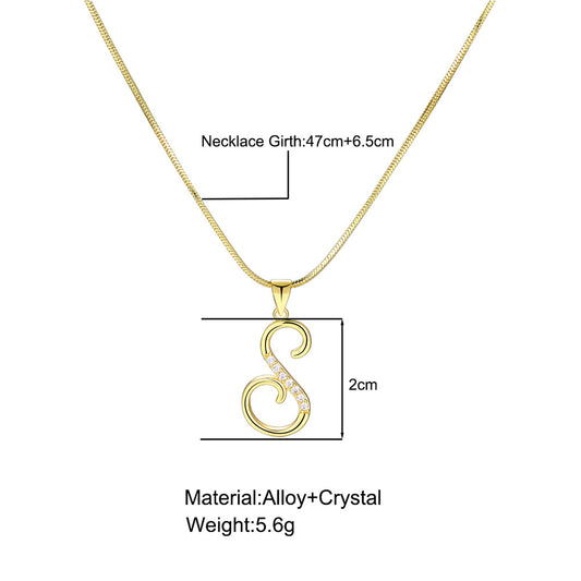 Simple Copper Inlaid Zircon Snake Chain Necklaces