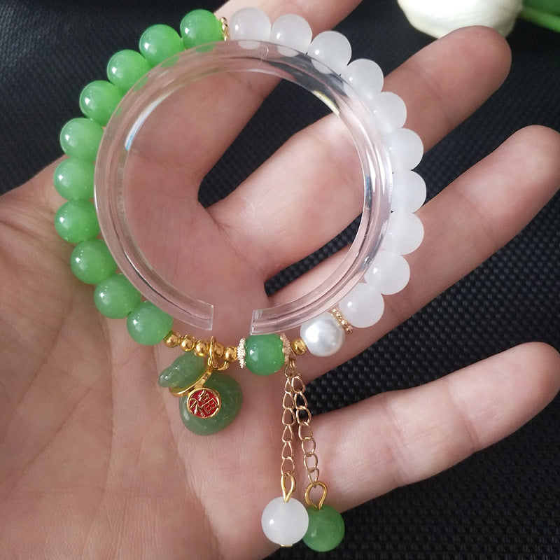 Beads Green Clover Two-color Hand Jewelry Bracelets