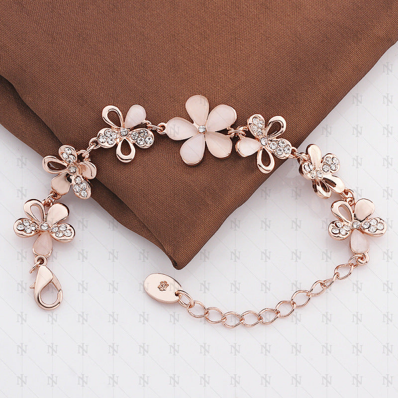 Flower Female Crystal Opal Sweet Fashion Bracelet