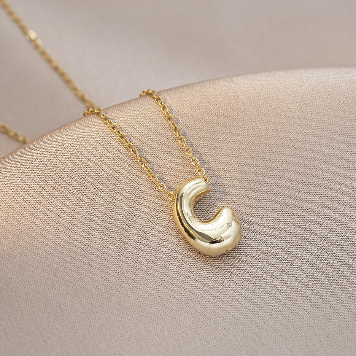 Female Glossy Balloon Bubble Cute Chubby English Letters Temperament Clavicle Necklace