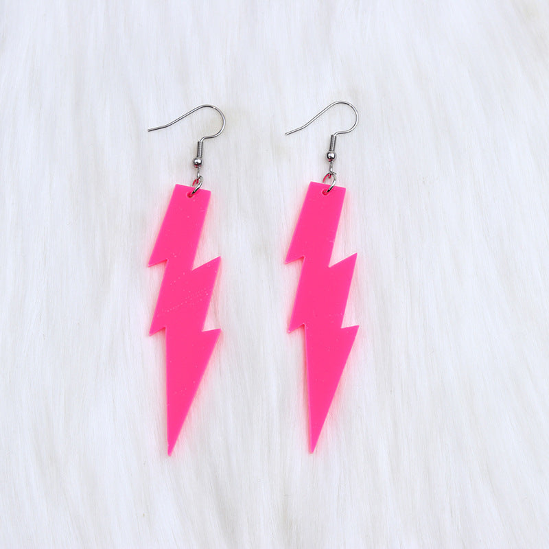 Fluorescent Lightning Acrylic Ear Design Sense Earrings