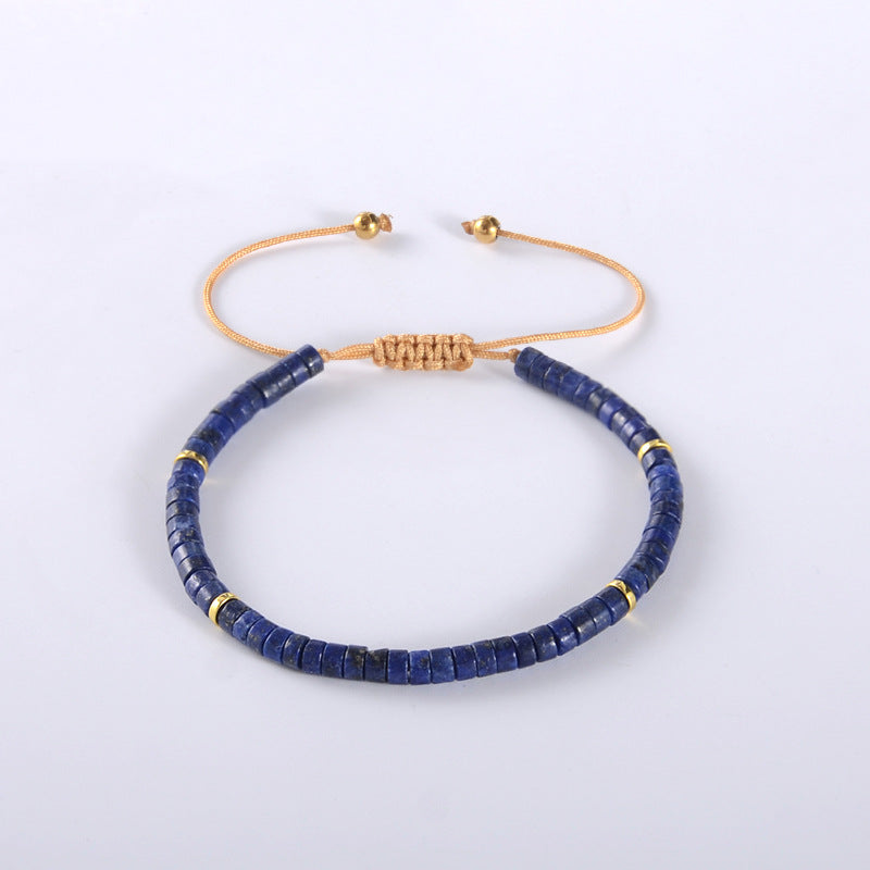 Women's & Men's Natural Stone Spacer Beads Hand Weaving Bracelet
