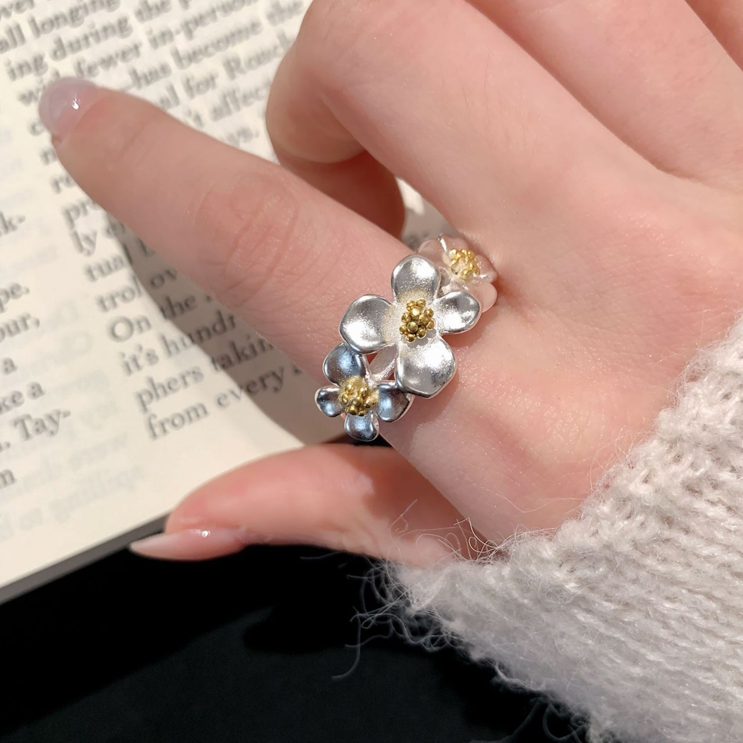 Female Sweet Fashion Graceful Personality Open Versatile Mori Index Ring
