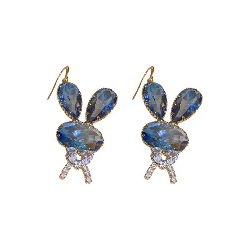 Zircon Crystal Rabbit Light Luxury Minority Design Earrings