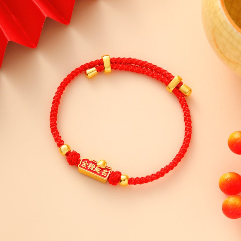 Children's Colorful Braided Rope Wrist String Safe Red Bracelet
