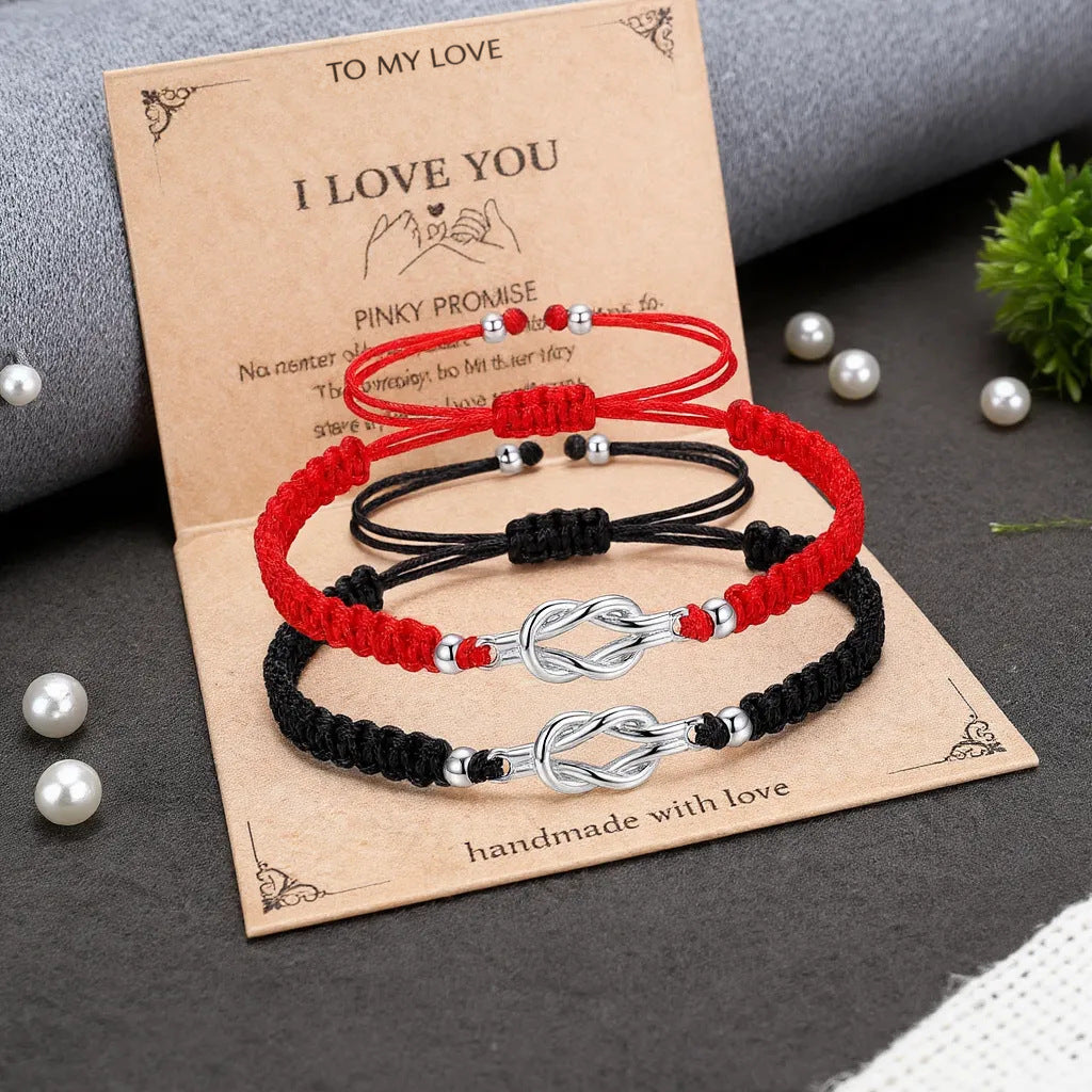 Women's & Men's Truelove Knot Flat Carrying Strap Couple Bracelet