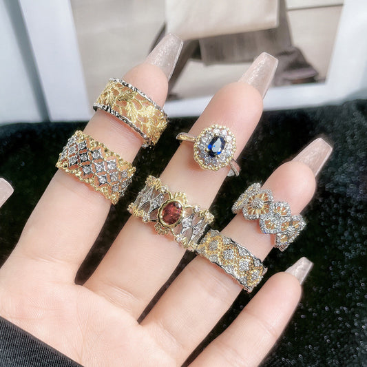 Women's Niche Palace Style Open Light Luxury Rings