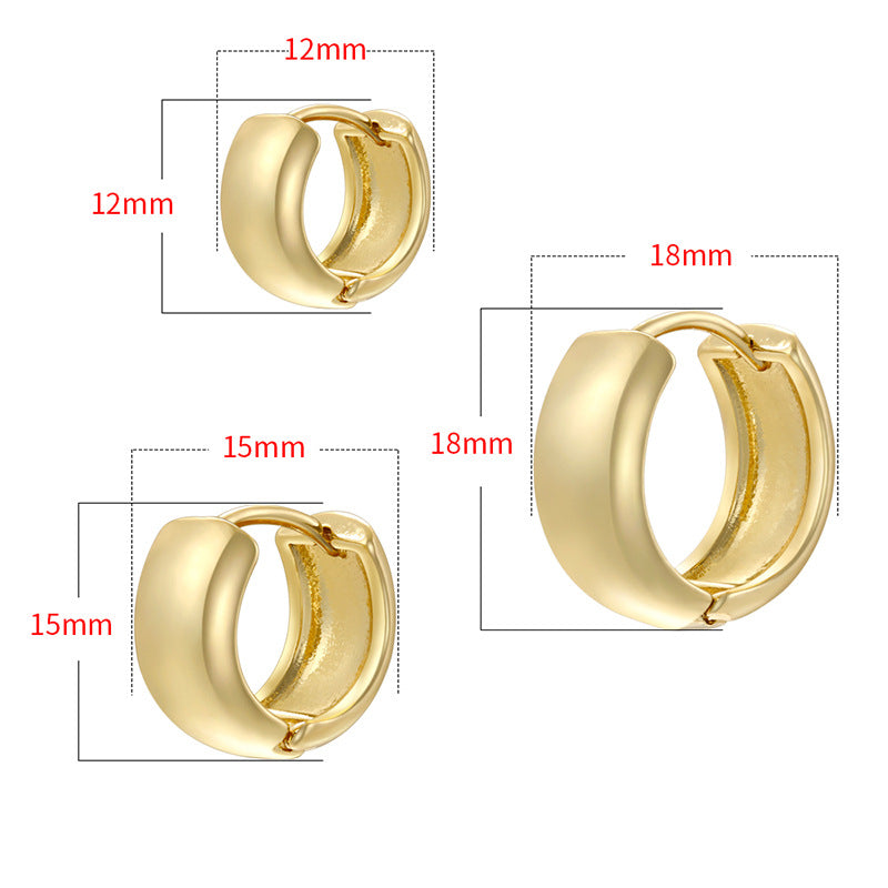 Gold Circle Ear Clip Fashion Exquisite Earrings