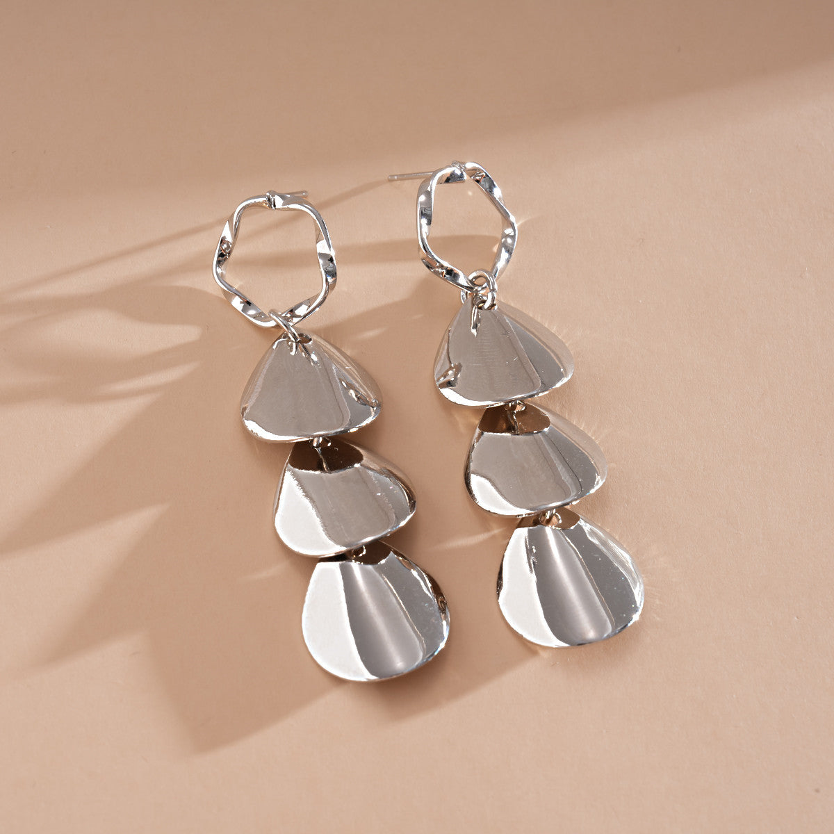 Landscape Round Tassel Sier Personalized Fashion Niche Earrings