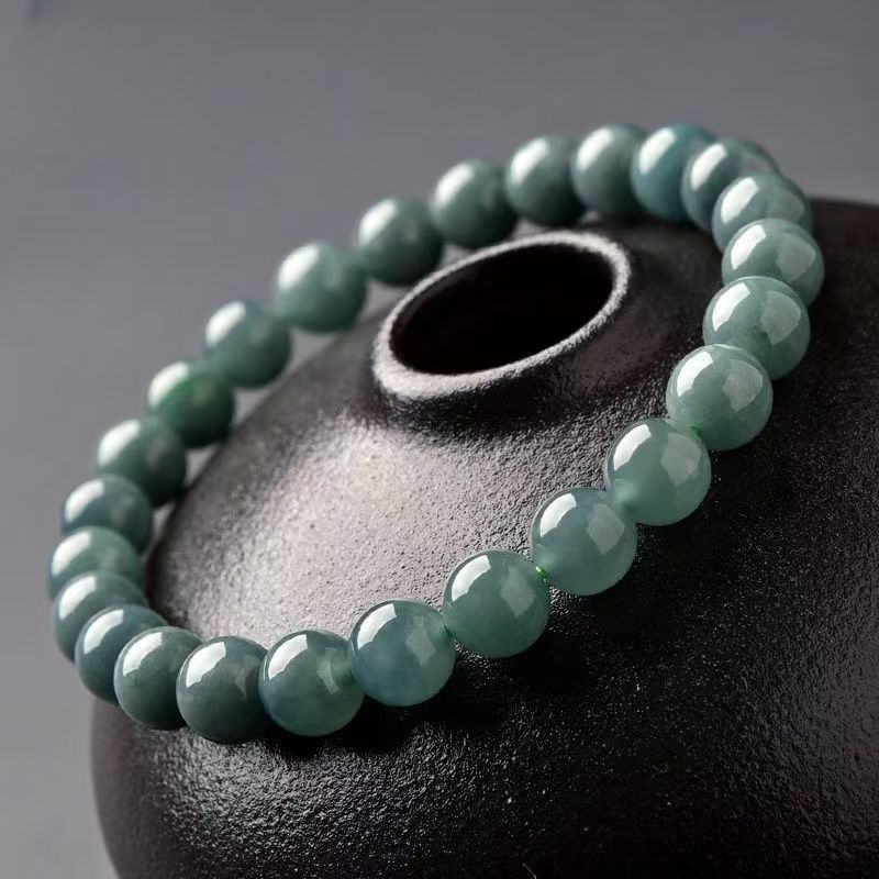 Women's & Men's Jade Chalcedony White Temperament Round Beads Bracelet