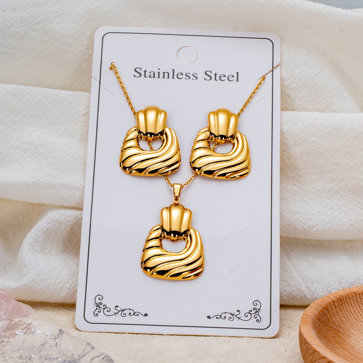 Fashion Personality Stainless Steel Light Luxury Jewelry Set
