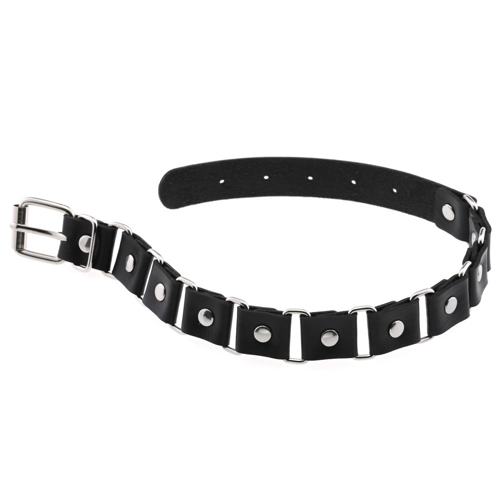 Punk Gothic Elegant Stitching Neckband Simple Personality Buckle Necklaces