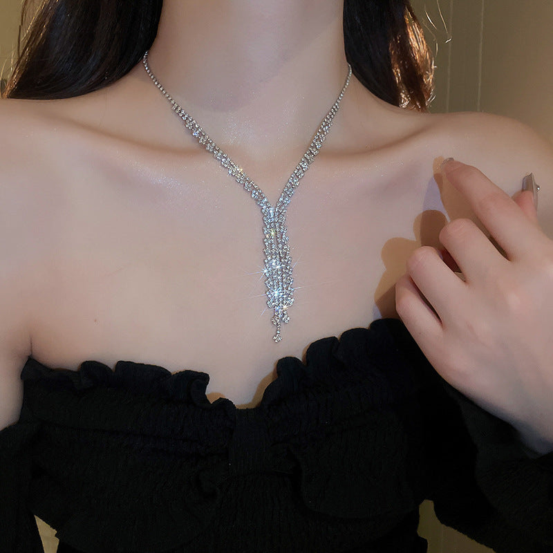 Women's Sexy Rhinestones Clavicle Chain Neck Short Collar