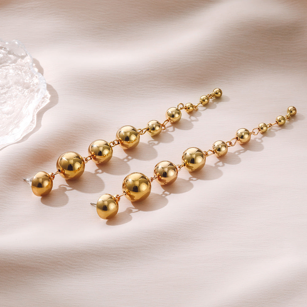 Fashion Personality Gold Long Temperament Wild Earrings
