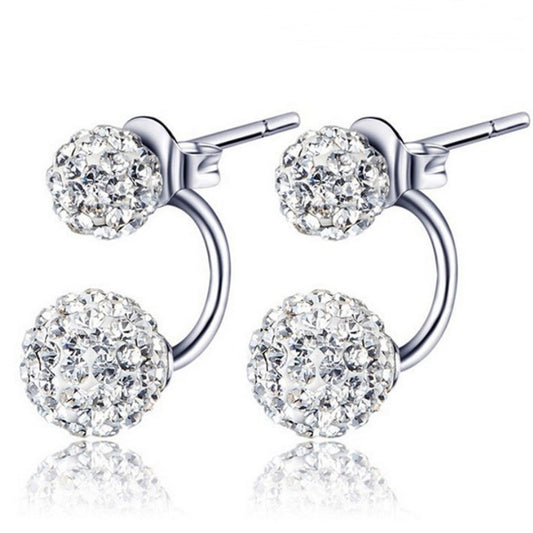 Women's Rhinestone Ball Ear Clip Small Fashion Earrings