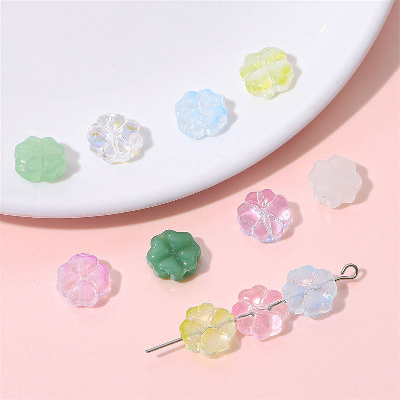 Beautiful Clover Flat Beads Scattered Handmade Jewelry Accessories
