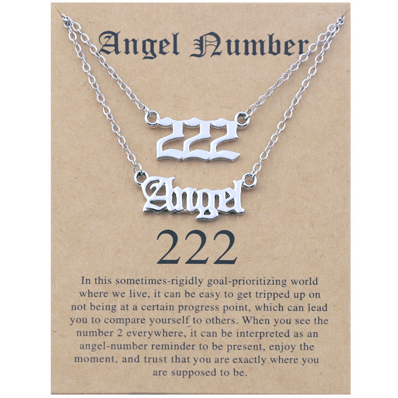 Angel Lucky Number Suit Clavicle Chain Necklaces