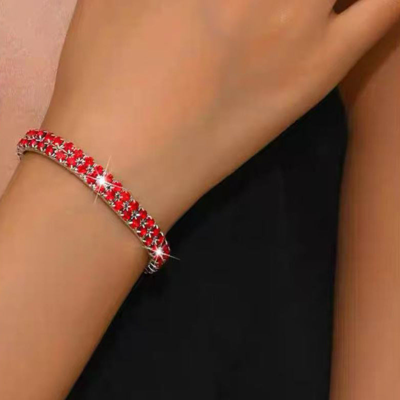 Women's Exquisite Sterling Sier Snake Bones Chain Ball Stitching Asymmetric Light Bracelet