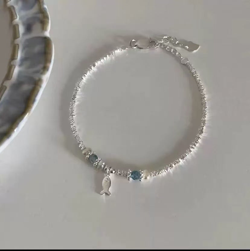Pieces Of Sier Natural Pearl Fish Bracelet