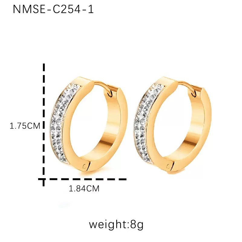 Stainless Steel Sweet Cool Style Geometric Metal Female Earrings
