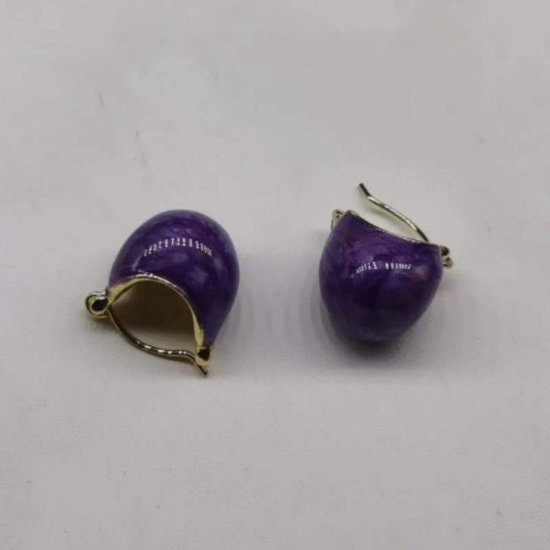Women's Fairy Sweet Potato Purple Blue Pink High-grade Temperament Stud Earrings