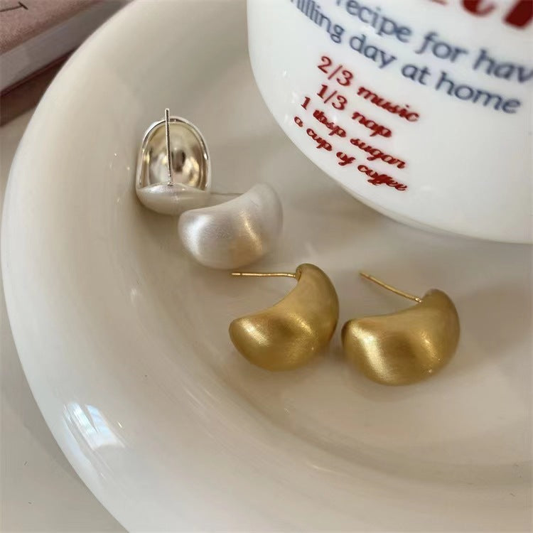 Women's Round Water Drop High-grade Frosted Metallic Earrings