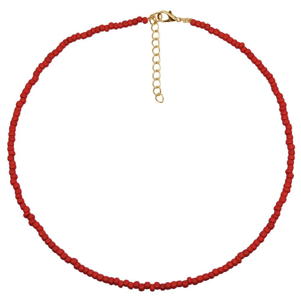 Women's Clavicle Chain Sweet Personalized Color Bead Handmade Beaded Necklaces