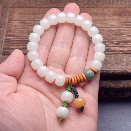 Women's & Men's Bodhi Root Seed Prayer Beads Single Circle Bracelet