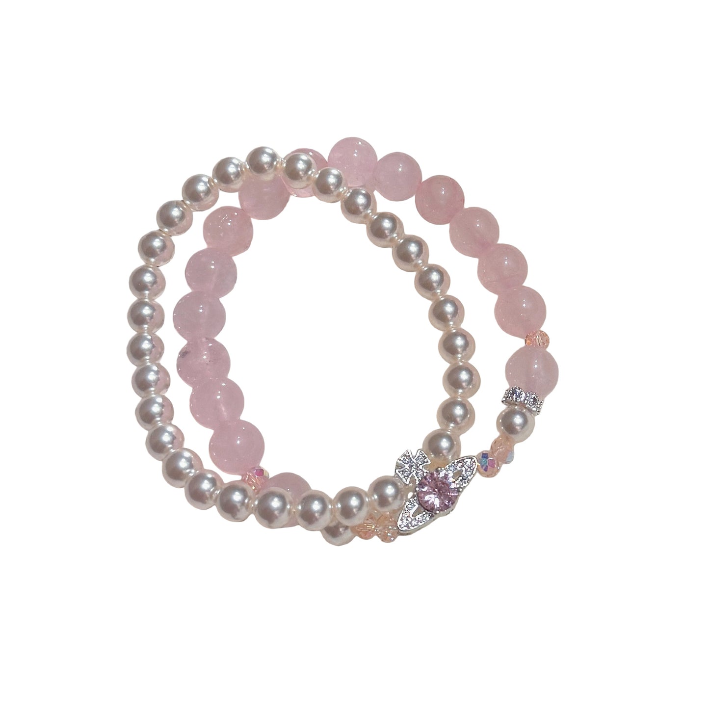 Queen Mother Pink Pearl Crystal Light Bracelets