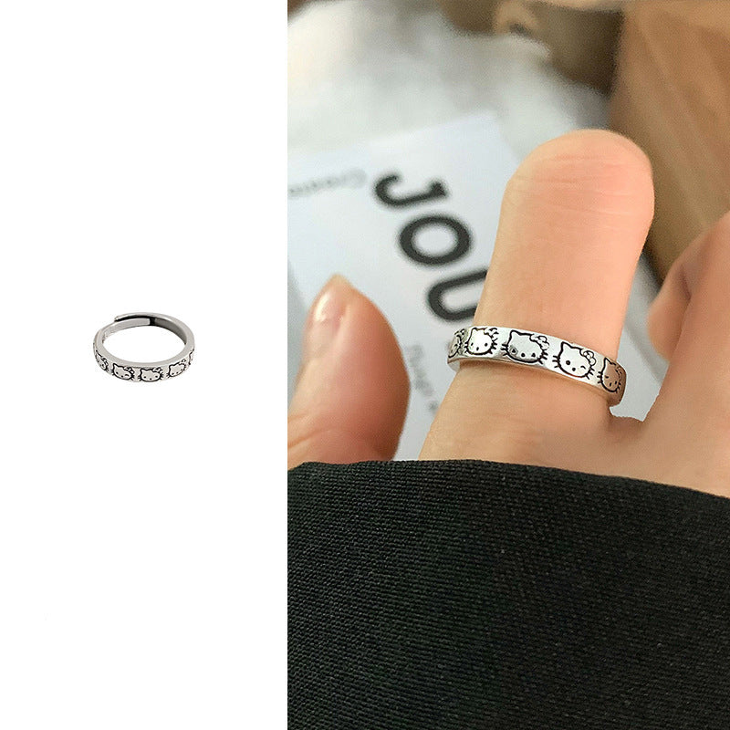 Female Cartoon Couple Index Finger Sweet Rings