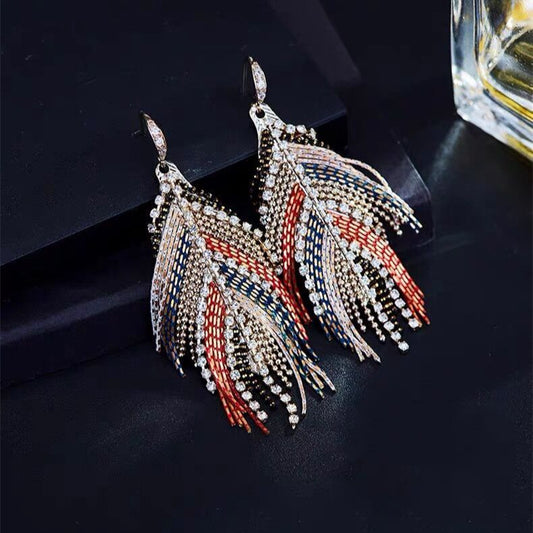 Style Colorful Bohemian Ethnic Elegant High-grade Tassel Tide Earrings